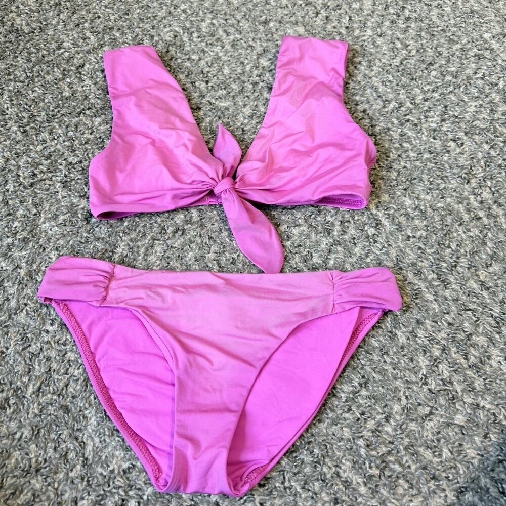 Trina Turk Bikini Solid Pink Size 6 Tie Front - Picture 1 of 3
